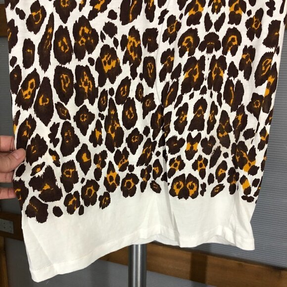 Stella McCartney Leopard Print Cream Brown Orange Scoopneck Tunic Top Sz S/M - Picture 3 of 9